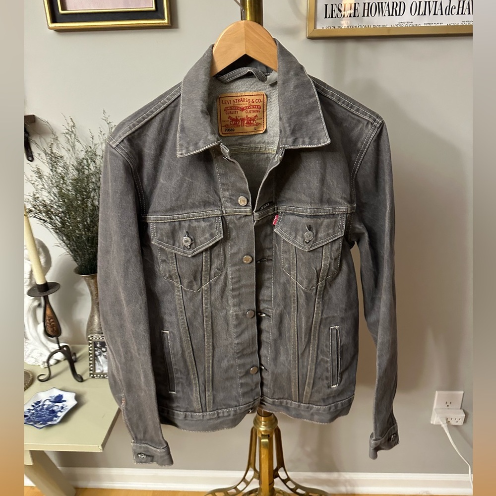 Vintage Levi's Strauss Grey Denim Jacket Jean Trucker size large